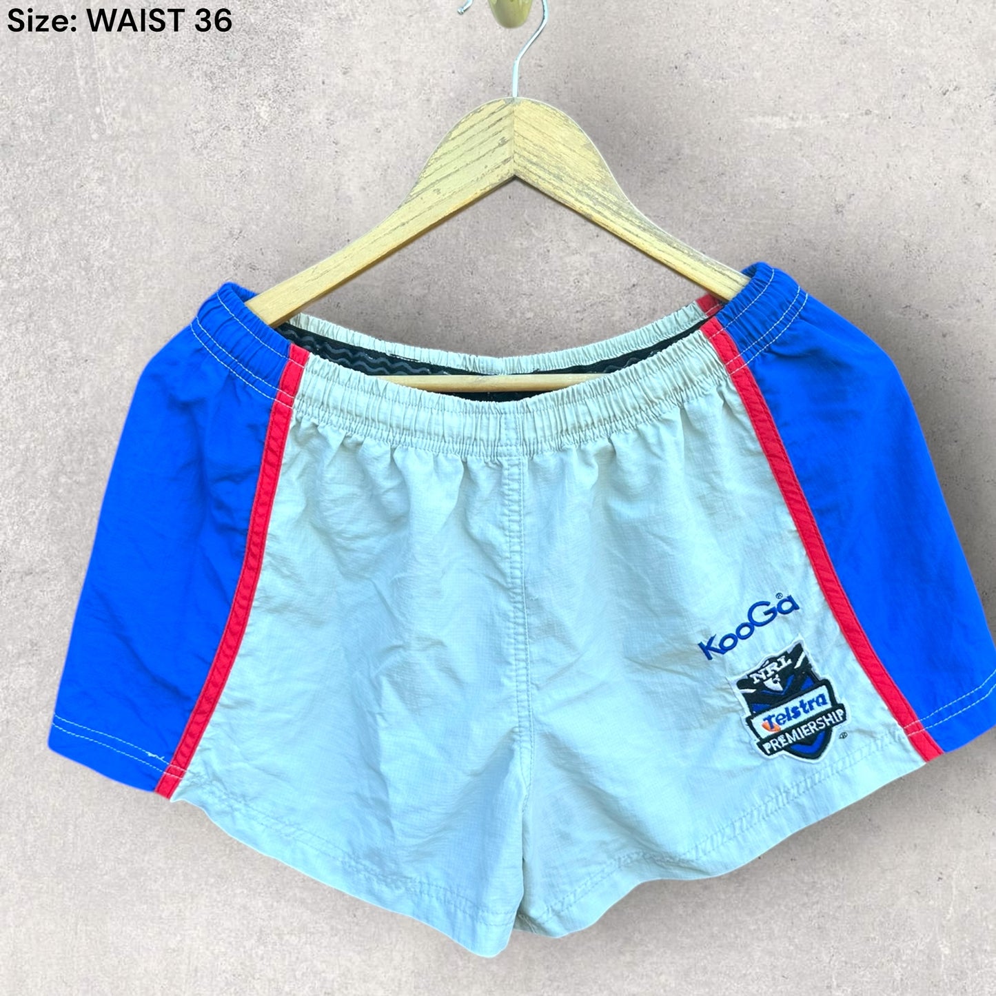 NEWCASTLE KNIGHTS KOOGA MATCH WORN RUGBY LEAGUE SHORTS