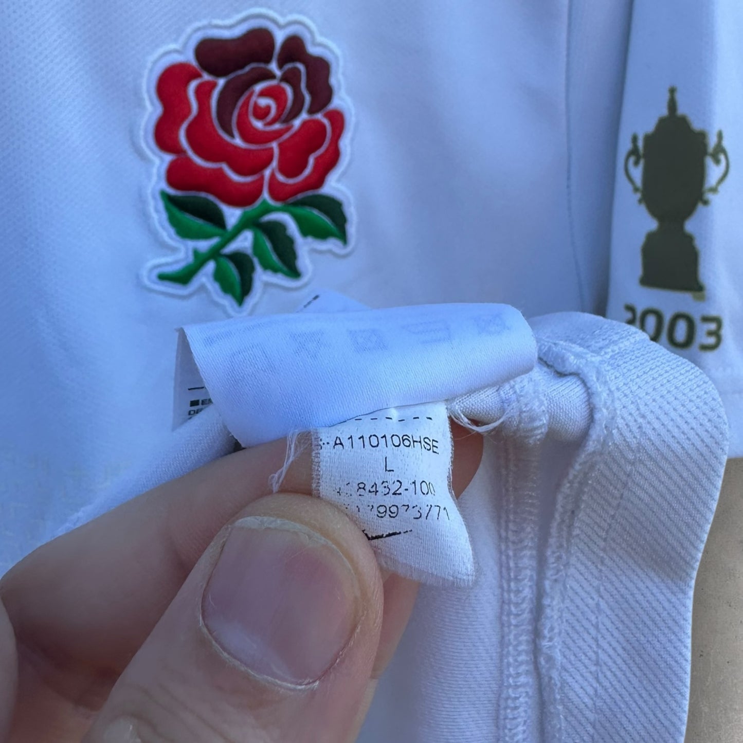 ENGLAND NIKE RUGBY WORLD CUP 2011 WHITE JERSEY