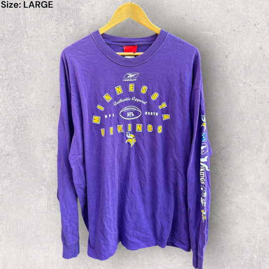 MINNESOTA VIKINGS REEBOK VINTAGE LONG SLEEVE PURPLE SHIRT