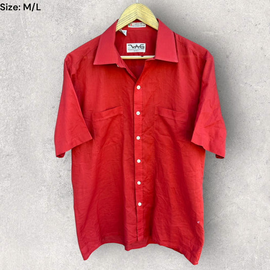 VAG VINTAGE RED BUTTON UP SHIRT BY VICTOR GRYNBERG