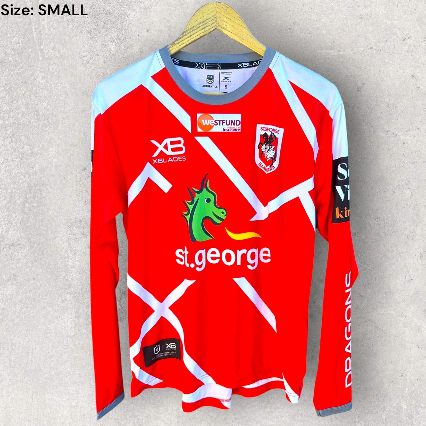 ST GEORGE ILLAWARRA DRAGONS LONG SLEEVE TRAINING SHIRT
