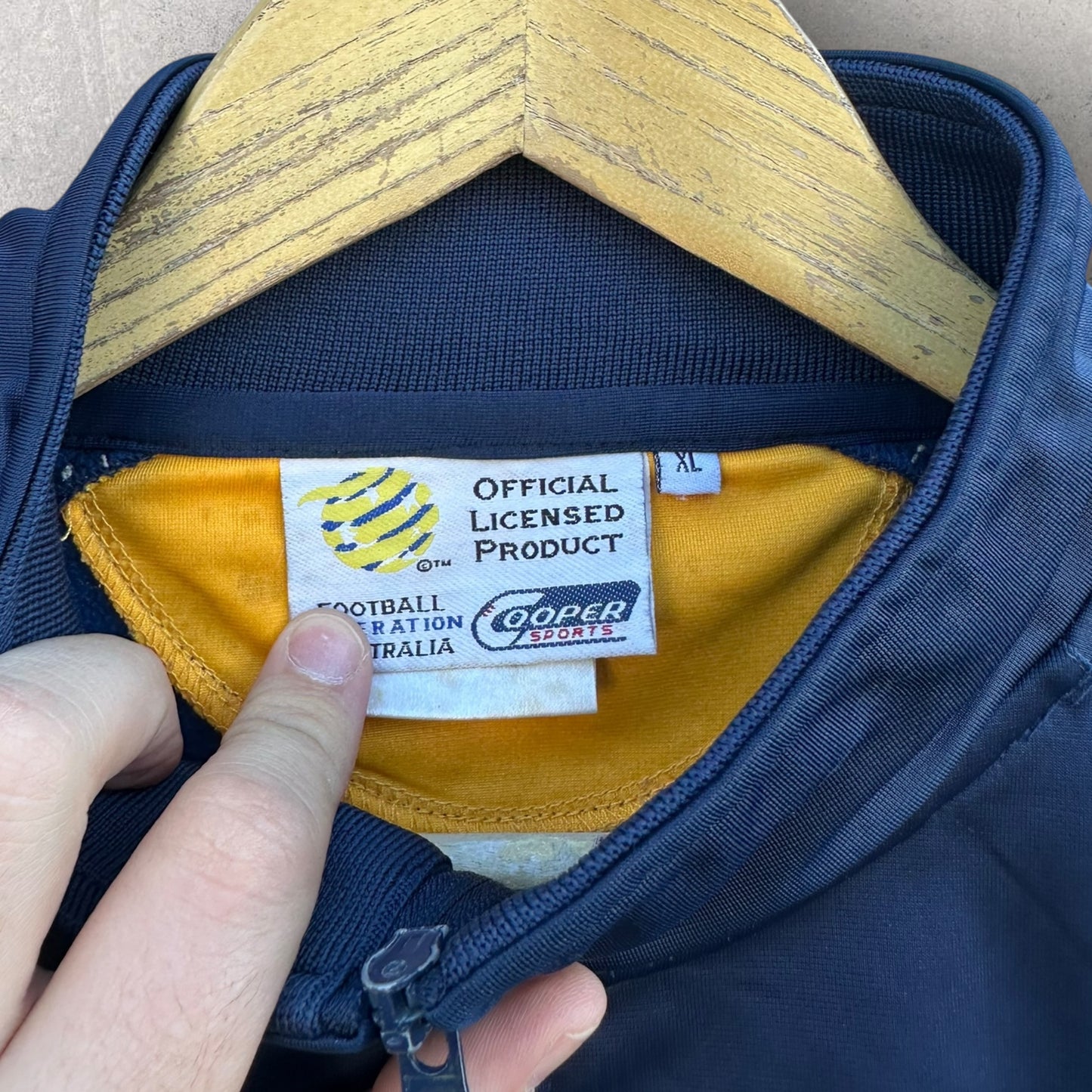 AUSTRALIAN SOCCEROOS VINTAGE BLUE FULL ZIP JACKET