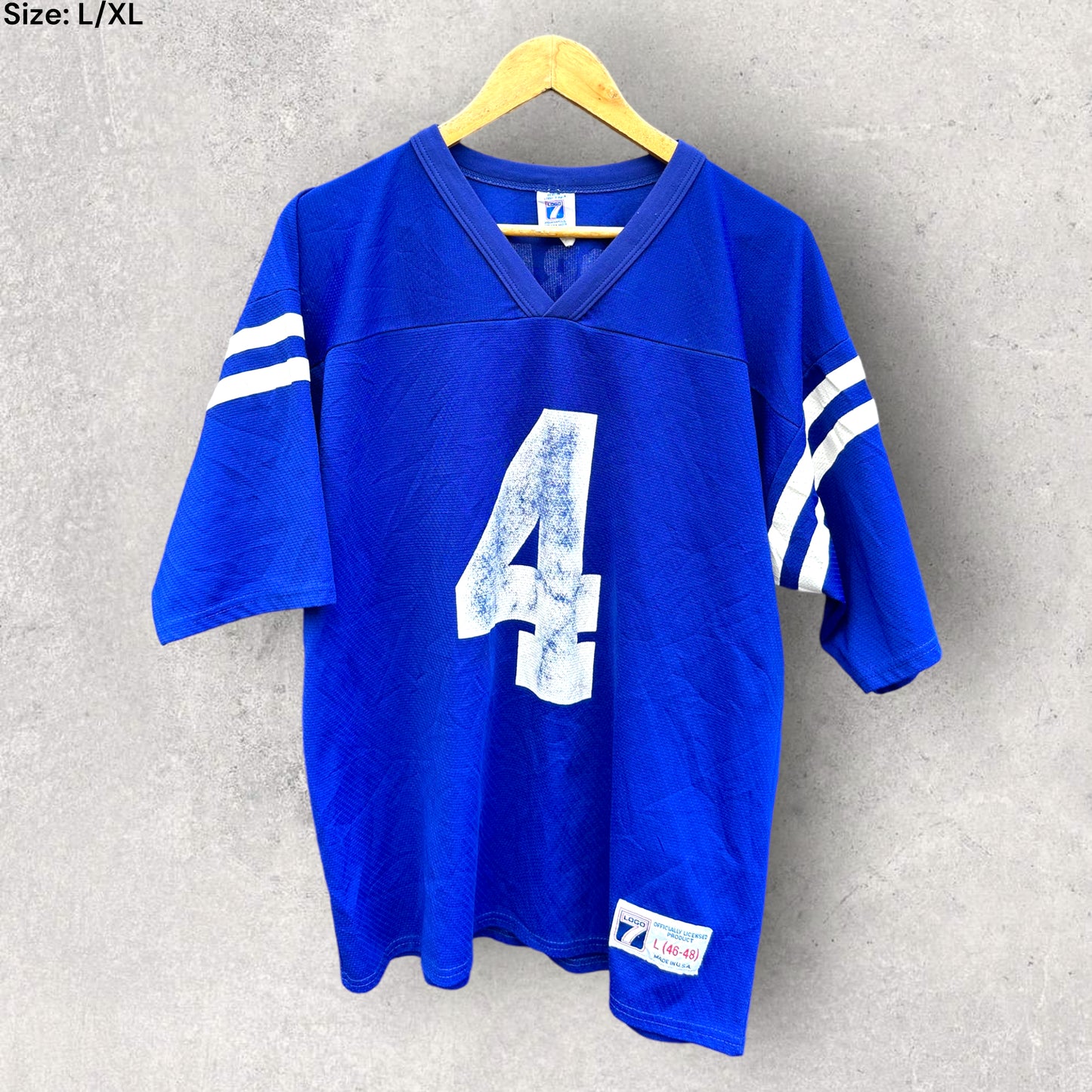 JIM HARBAUGH INDIANAPOLIS COLTS LOGO 7 EARLY 1990s JERSEY