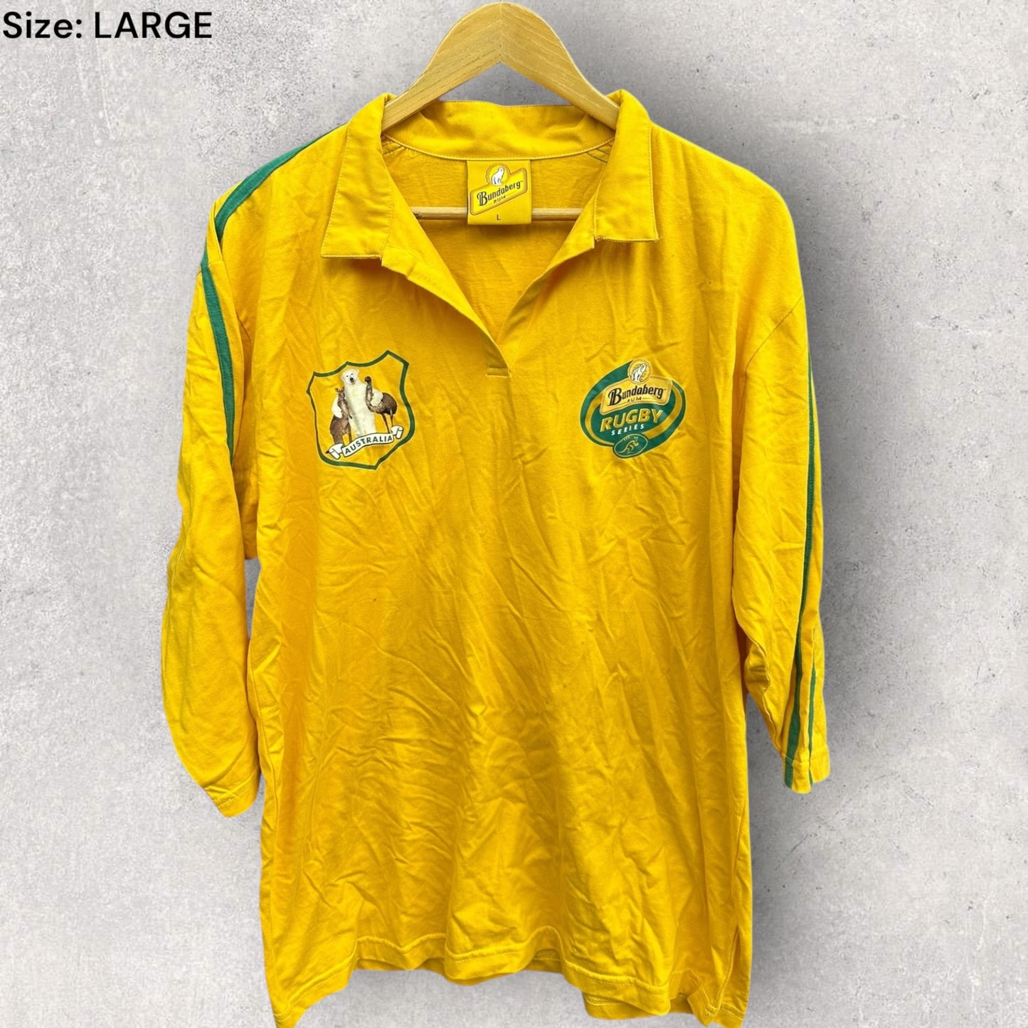 AUSTRALIAN WALLABIES BUNDABERG RUM 16th MAN JERSEY