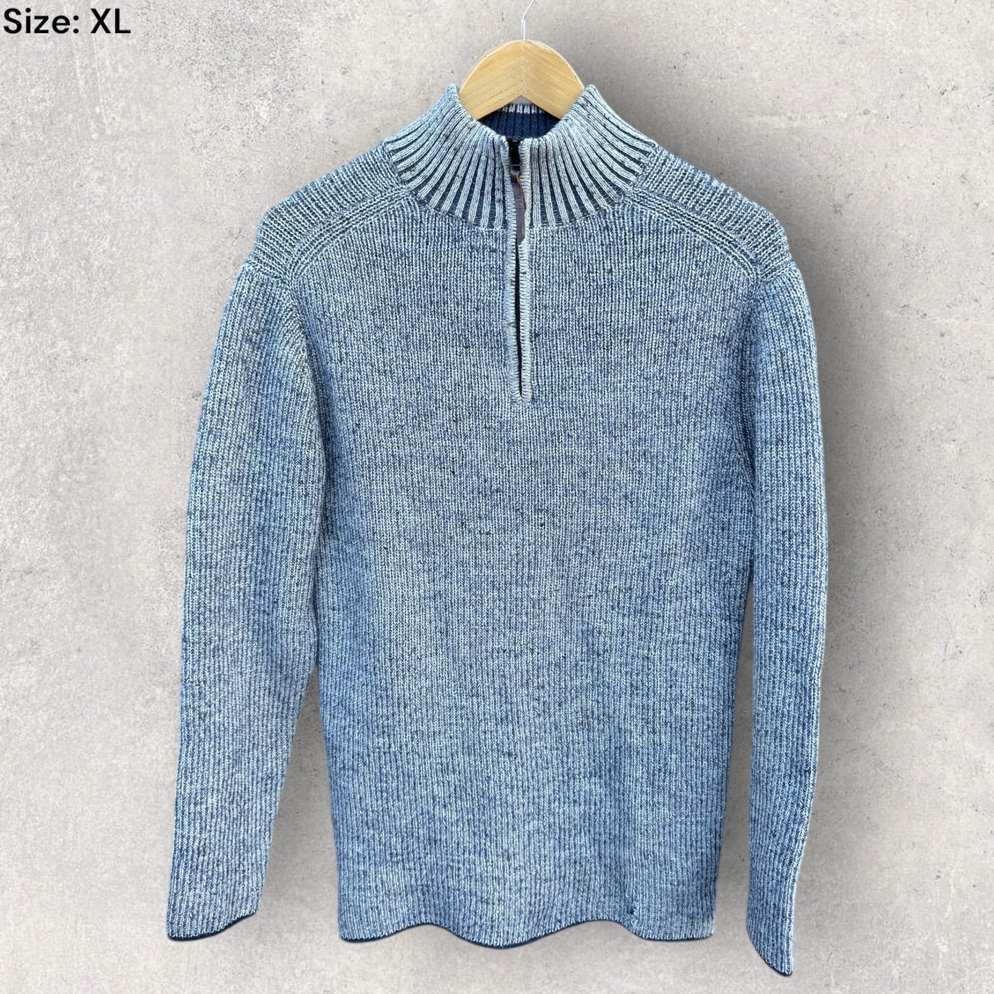 RODD & GUNN EUROPEAN YARN 100% WOOLEN QUARTER ZIP JUMPER