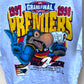 ADELAIDE CROWS 1997-1998 PREMIERS AFL GREY DEADSTOCK T-SHIRT FULL BOAR