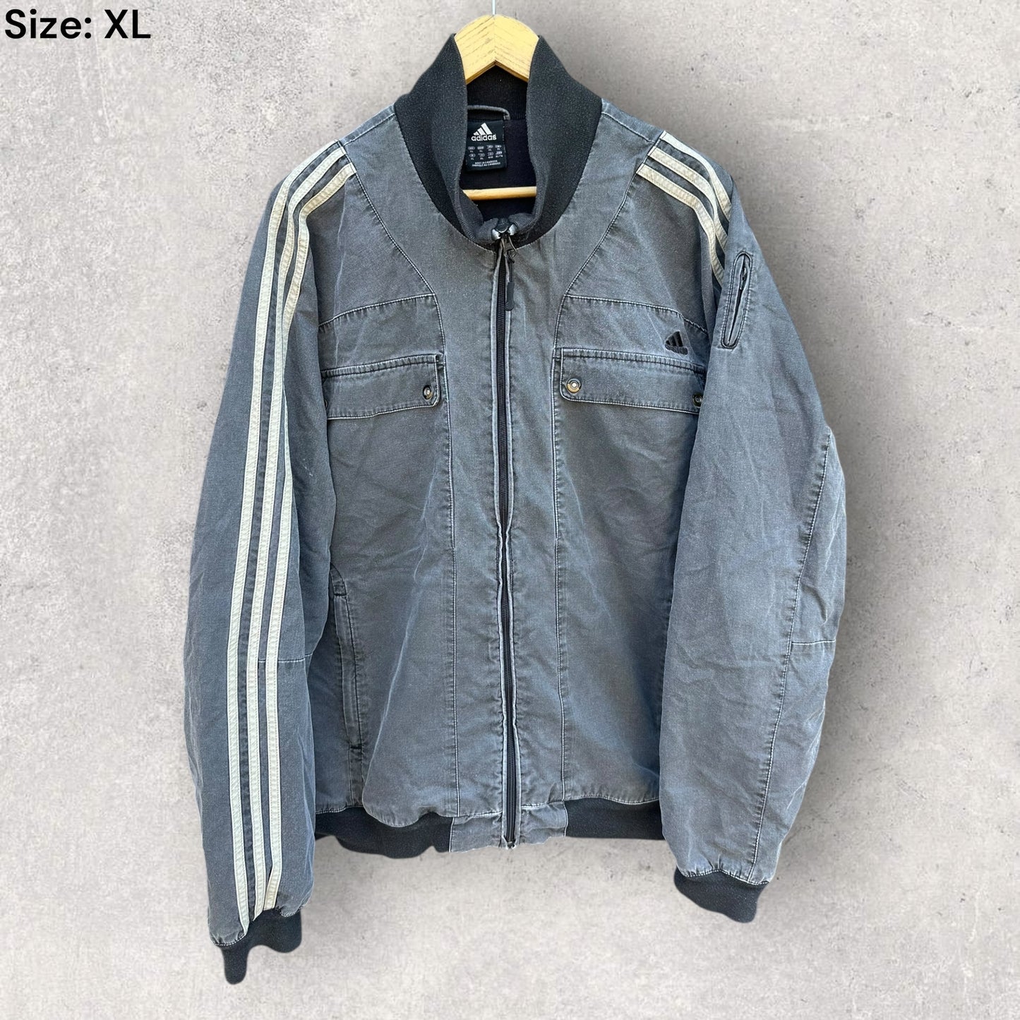 ADIDAS FULL ZIP GREY 2008 JACKET