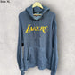 LA LAKERS MITCHELL & NESS GREY HOODED PULLOVER NBA JUMPER
