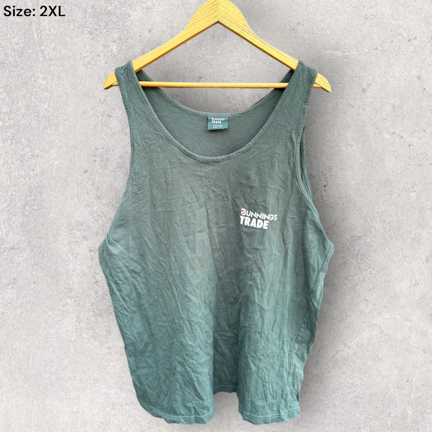 BUNNINGS TRADE GREEN SINGLET