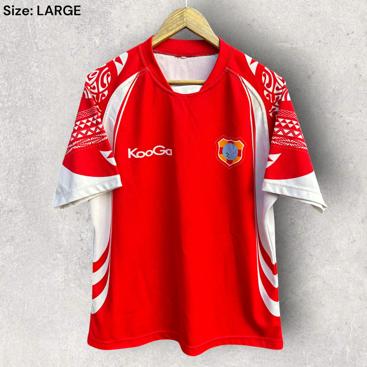 Tonga Rugby Union Kooga Short Sleeve Red Jersey