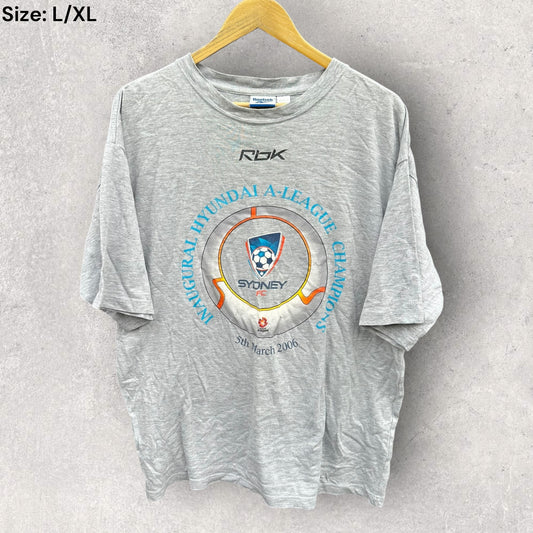 SYDNEY FC 2006 REEBOK CHAMPIONS A LEAGUE VINTAGE GREY SHIRT