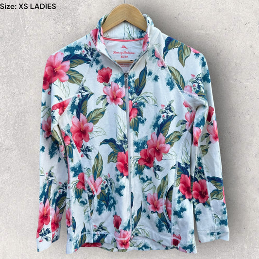 TOMMY BAHAMA WOMENS FULL ZIP FLORAL JACKET