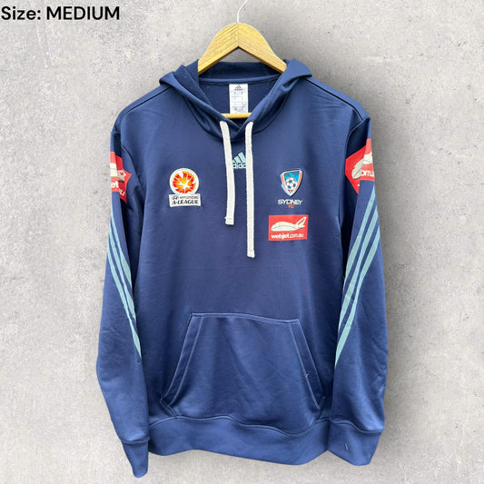 SYDNEY FC ADIDAS PULLOVER A-LEAGUE FOOTBALL HOODED JUMPER