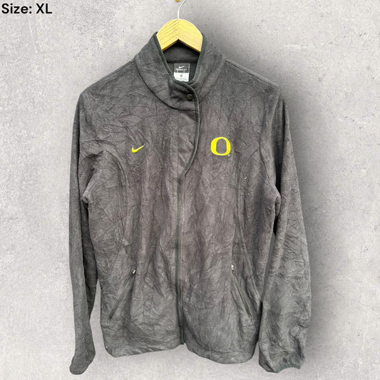 OREGON DUCKS NIKE THERMA-FIT BLACK FLEECE NCAA JACKET