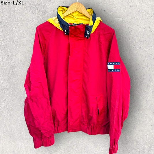 TOMMY HILFIGER RED WINDBREAKER JACKET