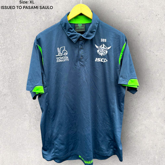 PASAMI SAULO CANBERRA RAIDERS 2023 MEDIA POLO SHIRT