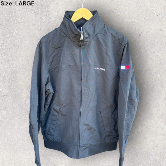 TOMMY HILFIGER BLACK WINDBREAKER JACKET