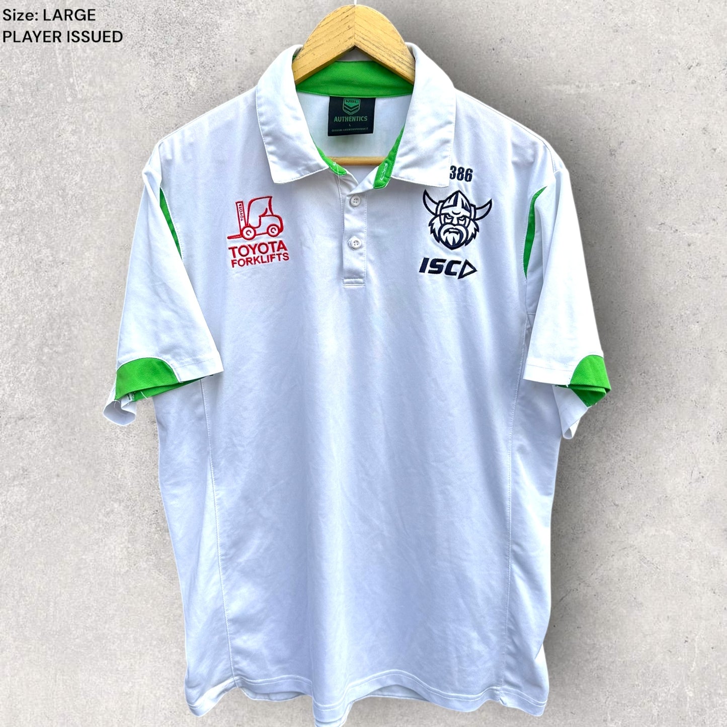 CANBERRA RAIDERS MEDIA POLO PLAYER ISSUED TO ALBERT HOPOATE