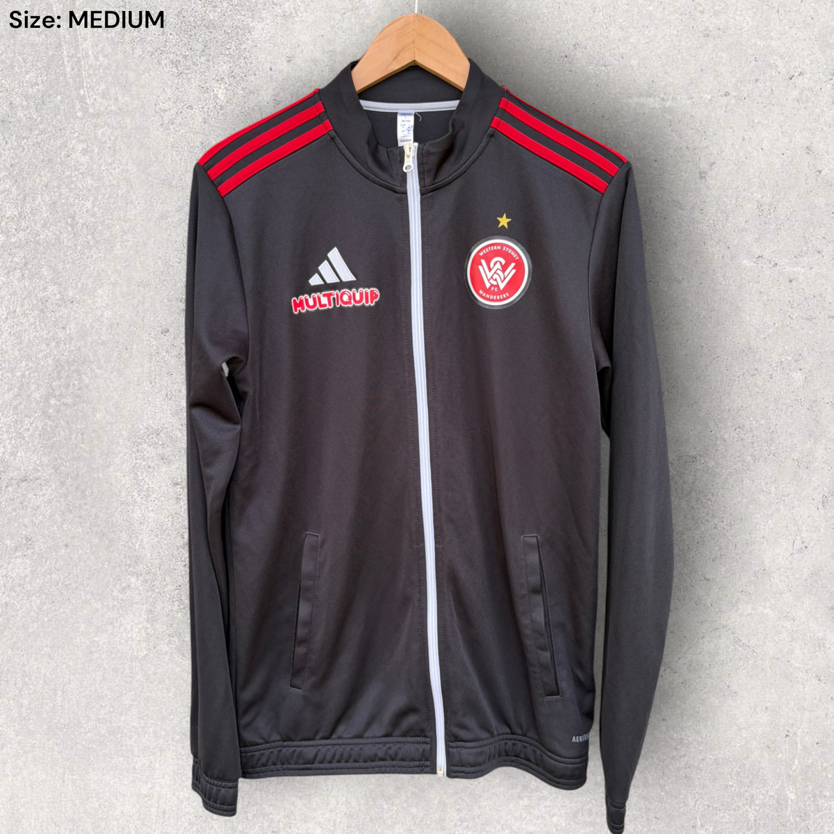 Western Sydney Wanderers 2023 Adidas Black Track Jacket