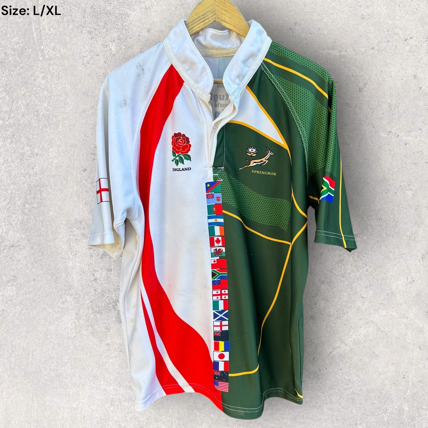 SOUTH AFRICA SPRINGBOKS V ENGLAND 2007 RUGBY WORLD CUP JERSEY