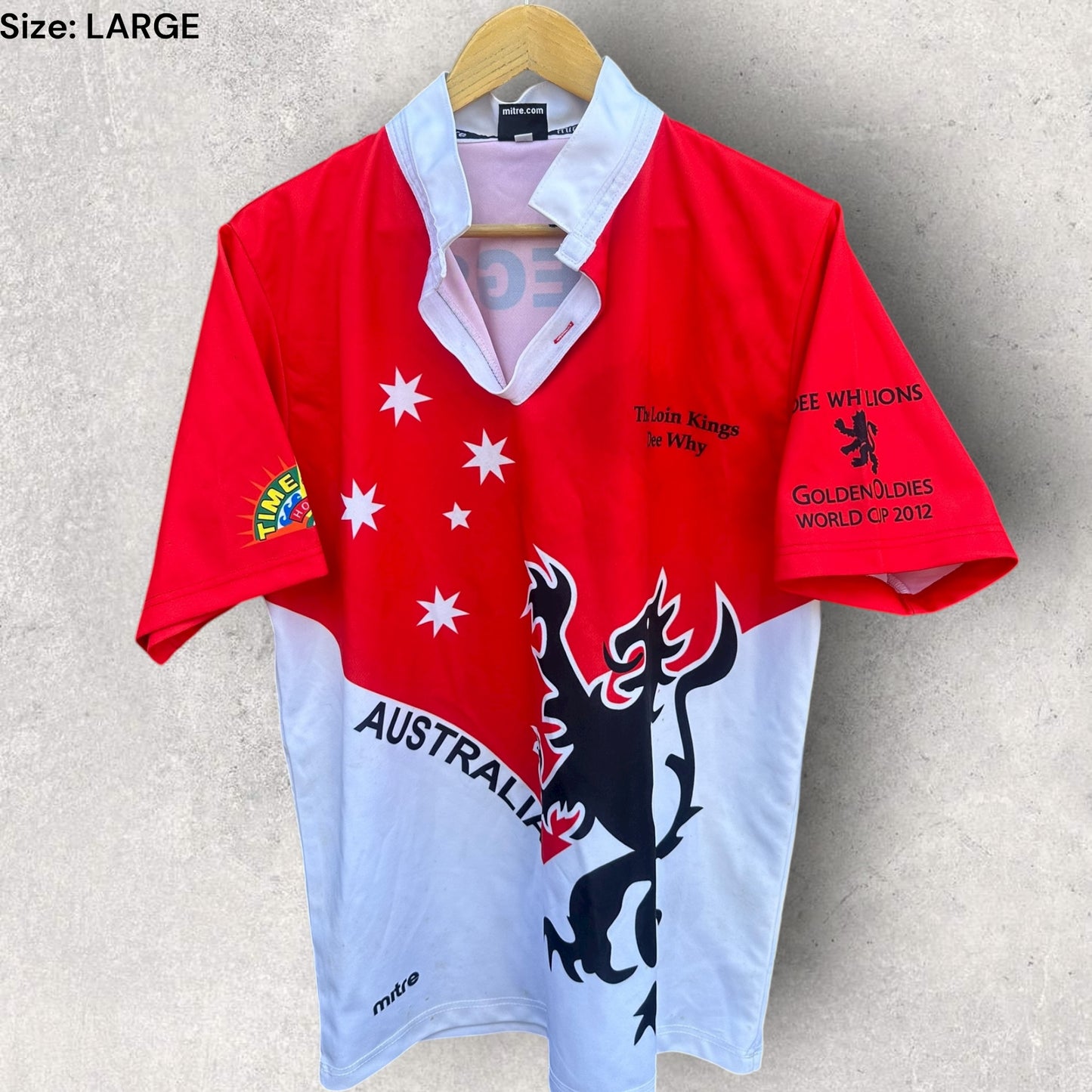 DEE WHY LIONS GOLDEN OLDIES 2012 MATCH WORN RUGBY UNION JERSEY