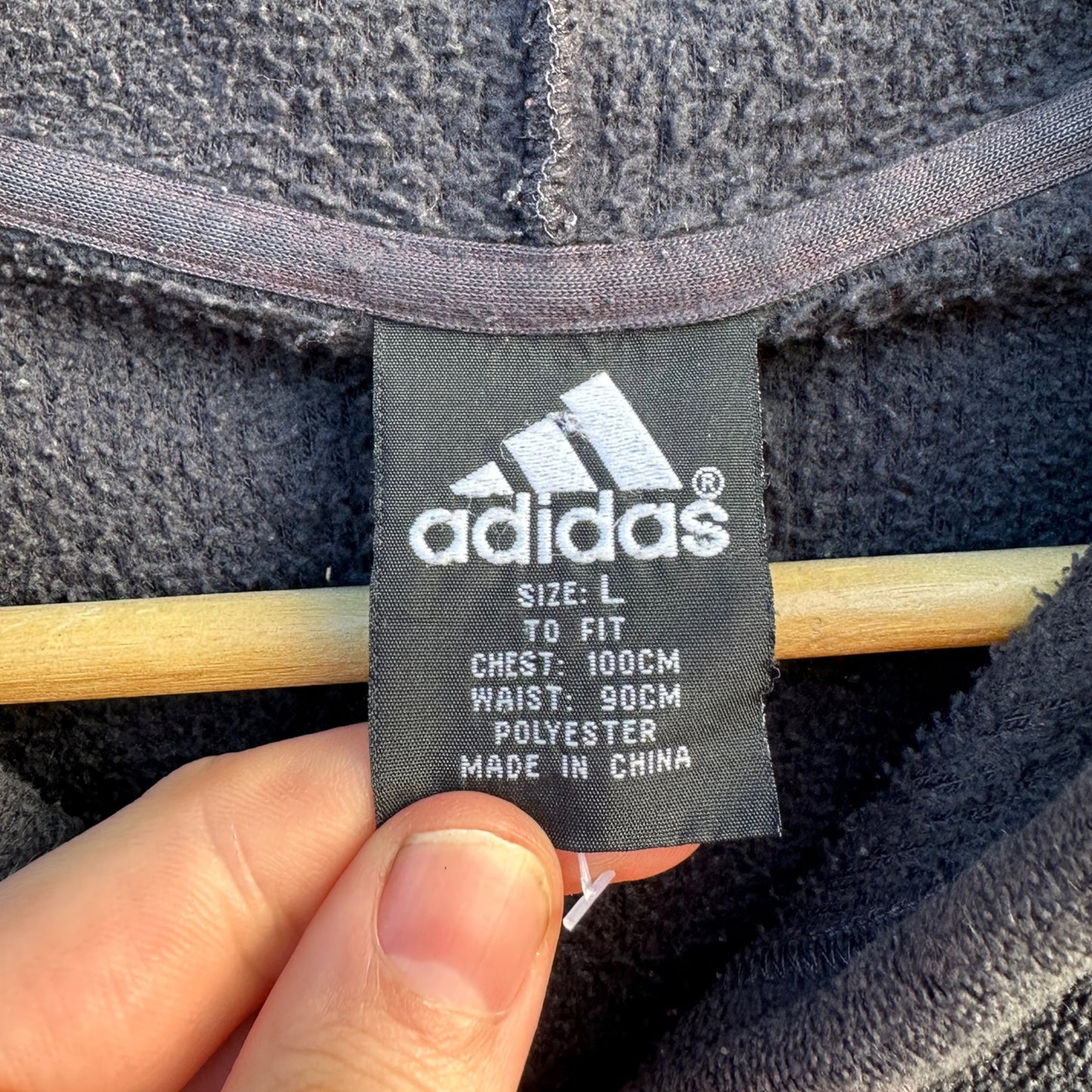 ADIDAS VINTAGE 2000 FULL ZIP FLEECED HOODED JUMPER