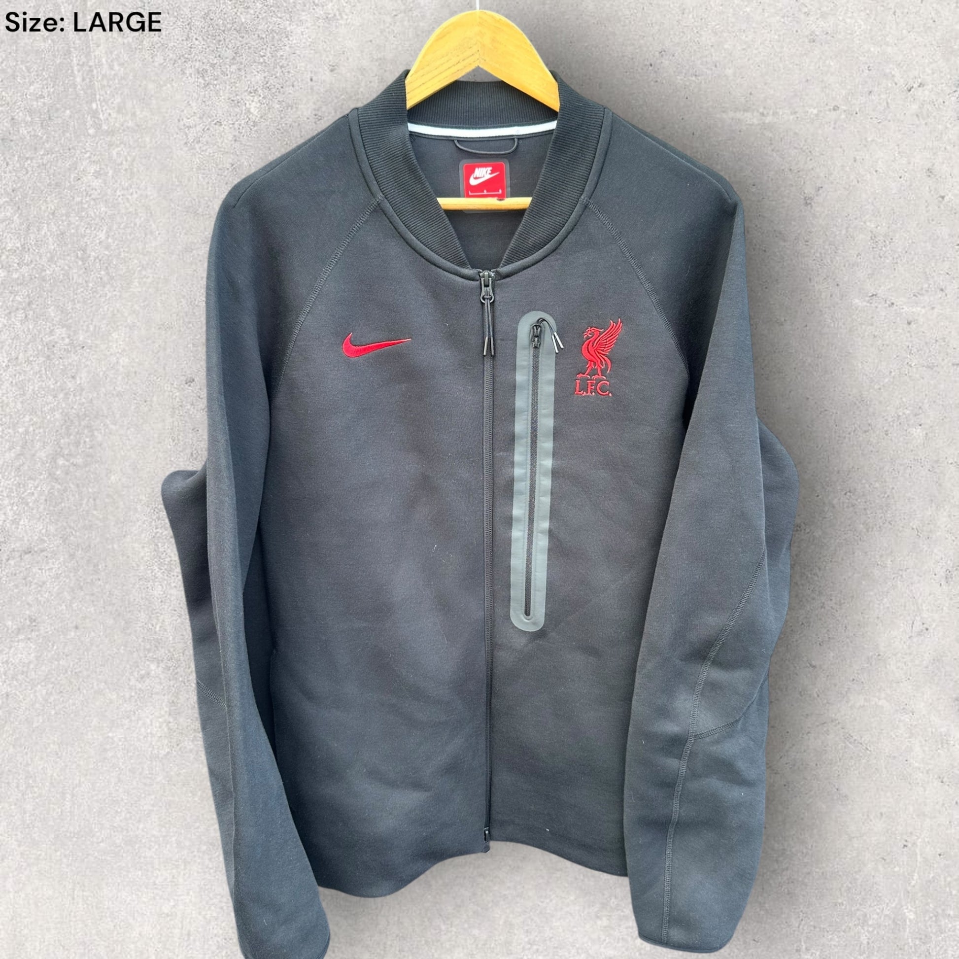 LIVERPOOL FC NIKE 2024-2025 BLACK TECH FLEECE NSW N98 JACKET