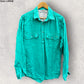 RM WILLIAMS STOCKYARD TURQUOISE HALF BUTTON LONG SLEEVE SHIRT