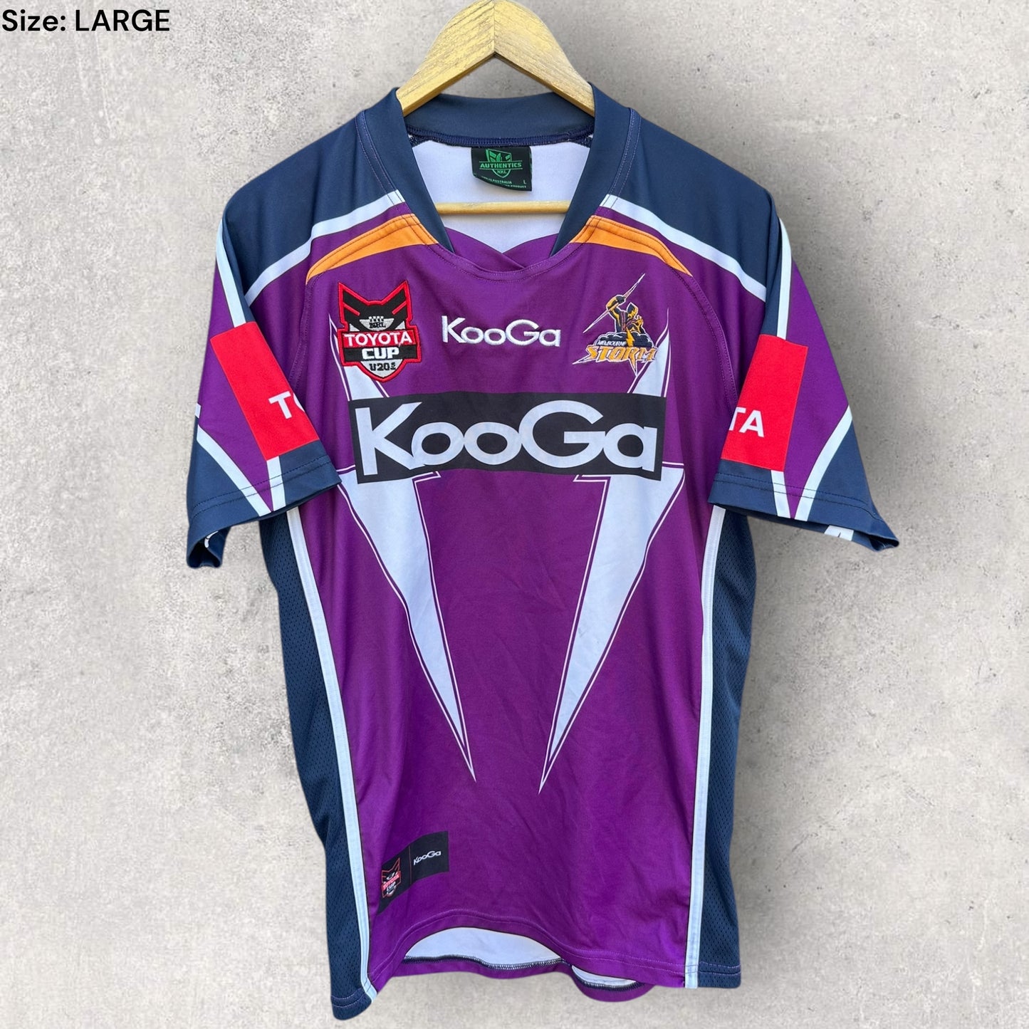 MELBOURNE STORM TOYOTA CUP MATCH WORN #16 JERSEY