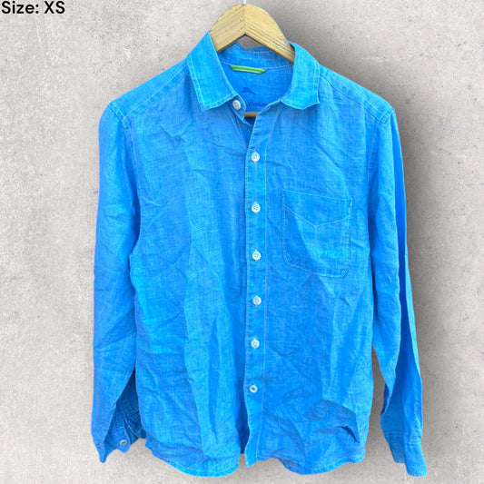 TOMMY BAHAMA BLUE LONG SLEVE BUTTON UP SHIRT