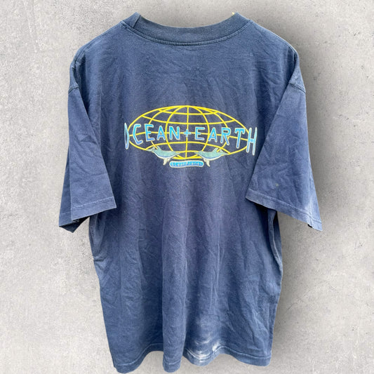 Ocean Earth Vintage Blue Short Sleeve Surfwear Shirt