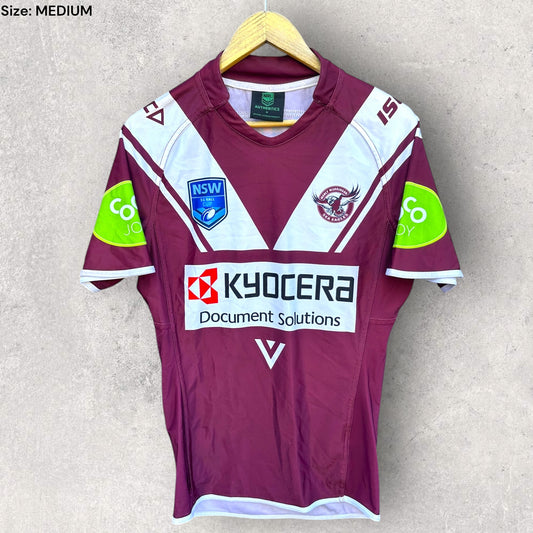 MANLY WARRINGAH SEA EAGLES ISC SG BALL MATCH WORN JERSEY