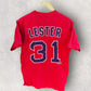 BOSTON REDSOX JOHN LESTER MAJESTIC RED MLB SHIRT