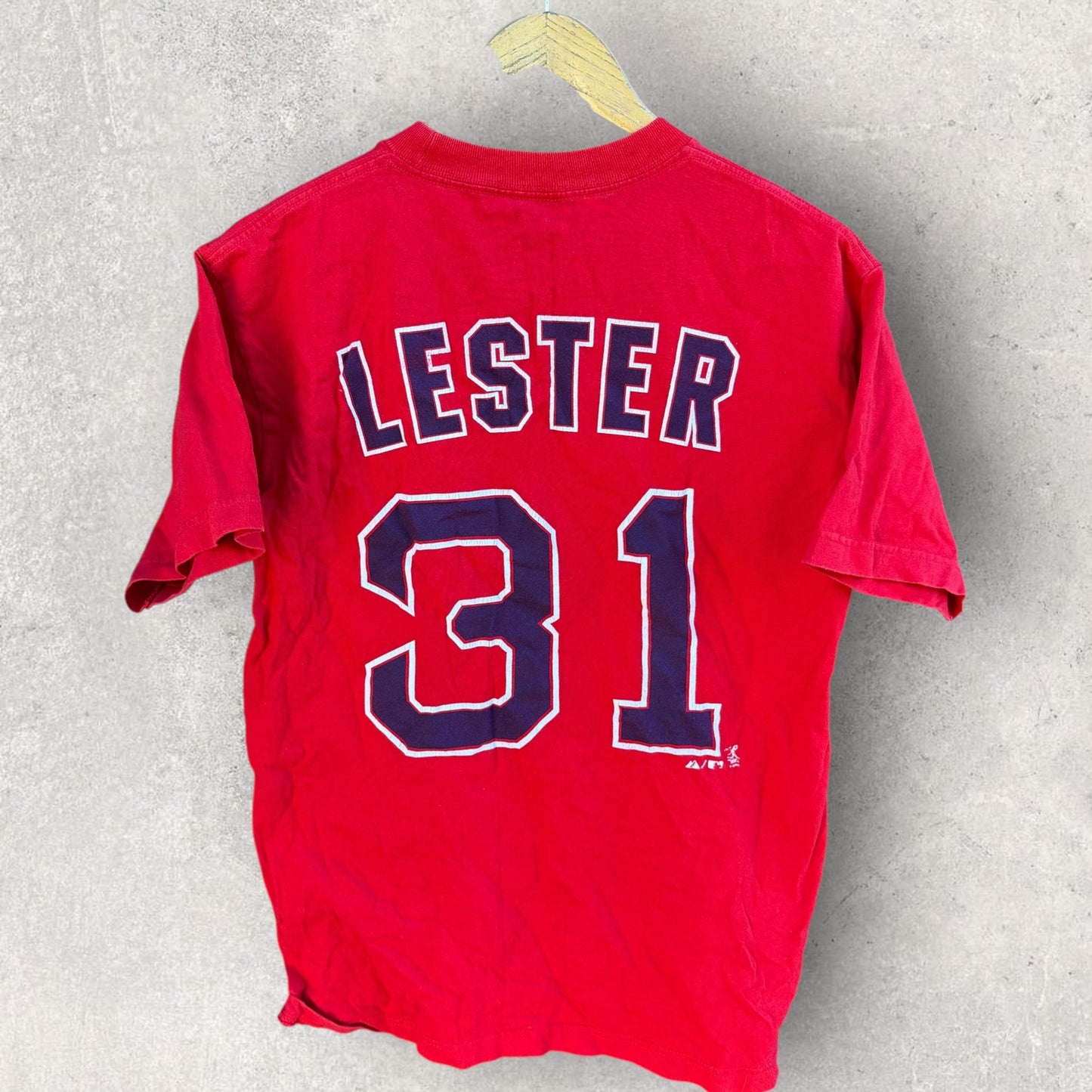 BOSTON REDSOX JOHN LESTER MAJESTIC RED MLB SHIRT