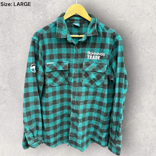 Bunnings Warehouse Flannelette Button Up Long Sleeve Shirt