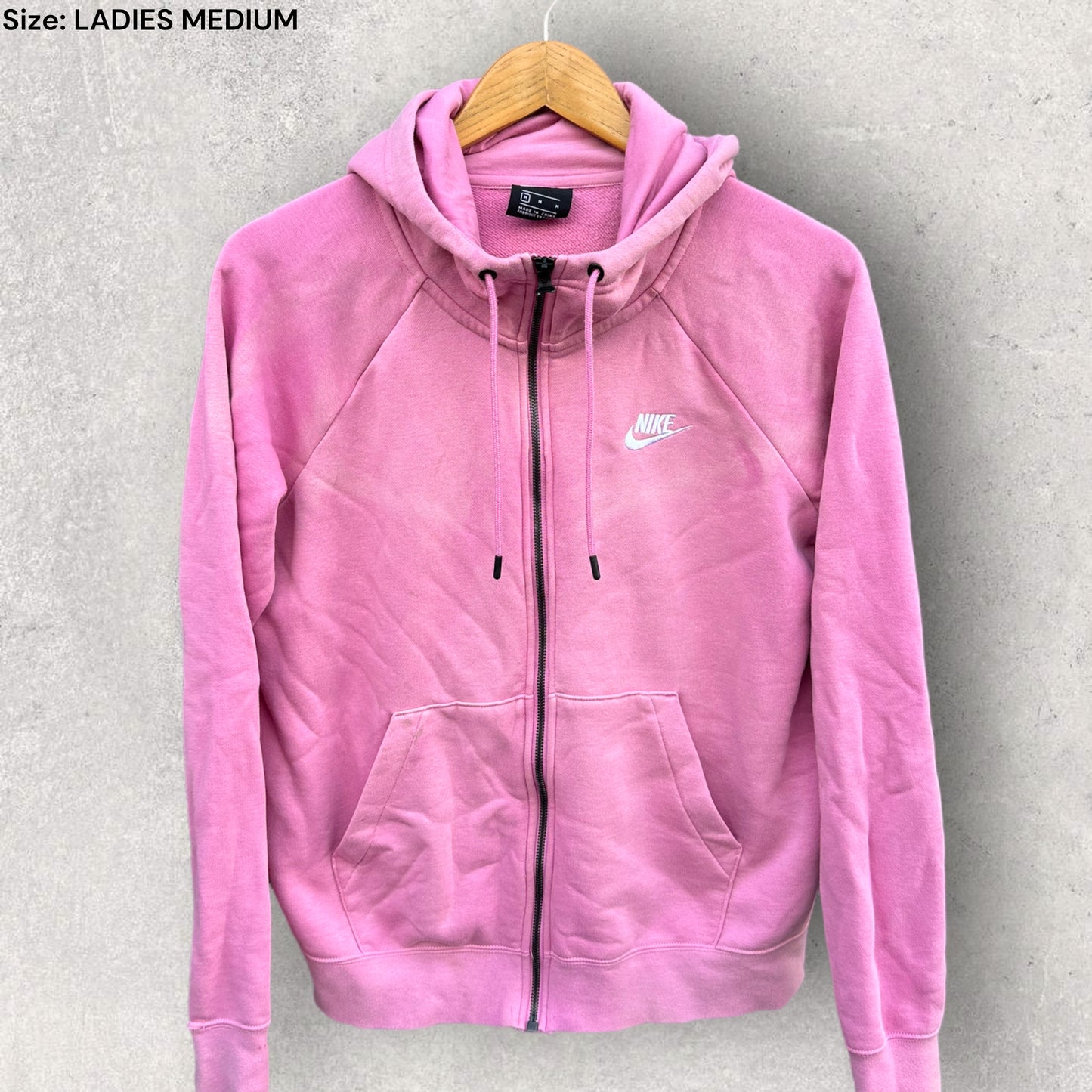 NIKE WOMENS PINK HOODED JUMPER