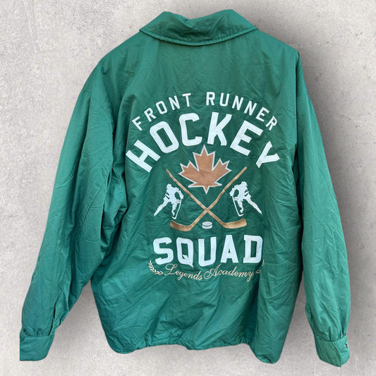 FRONT RUNNER HOCKEY SQUAD GREEN BUTTON UP JACKET