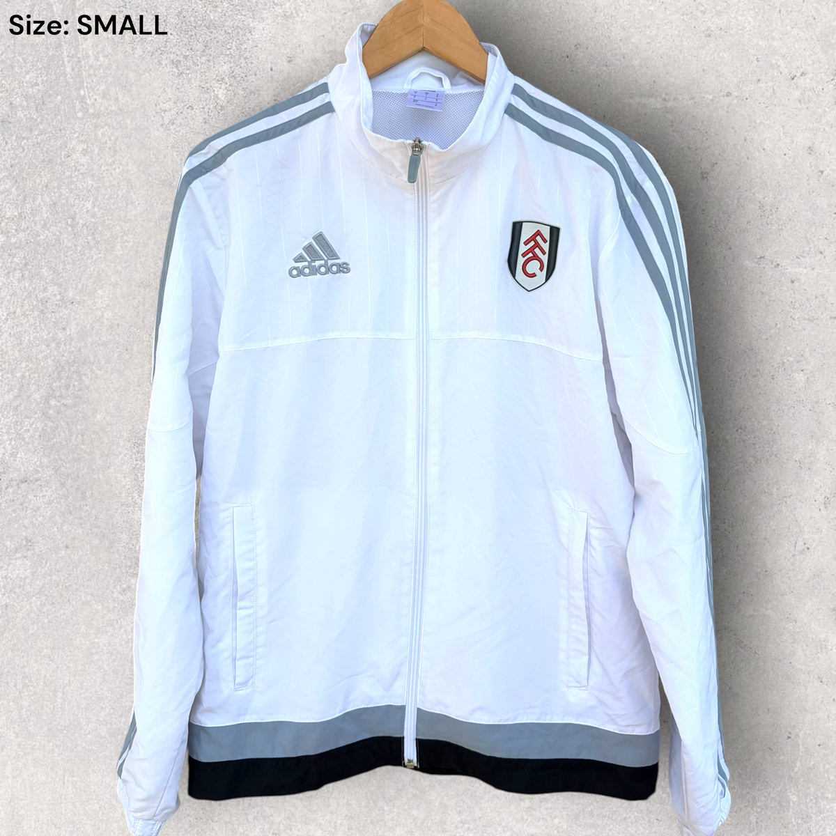 Fulham Football Club Adidas 2015 White Windbreaker Jacket