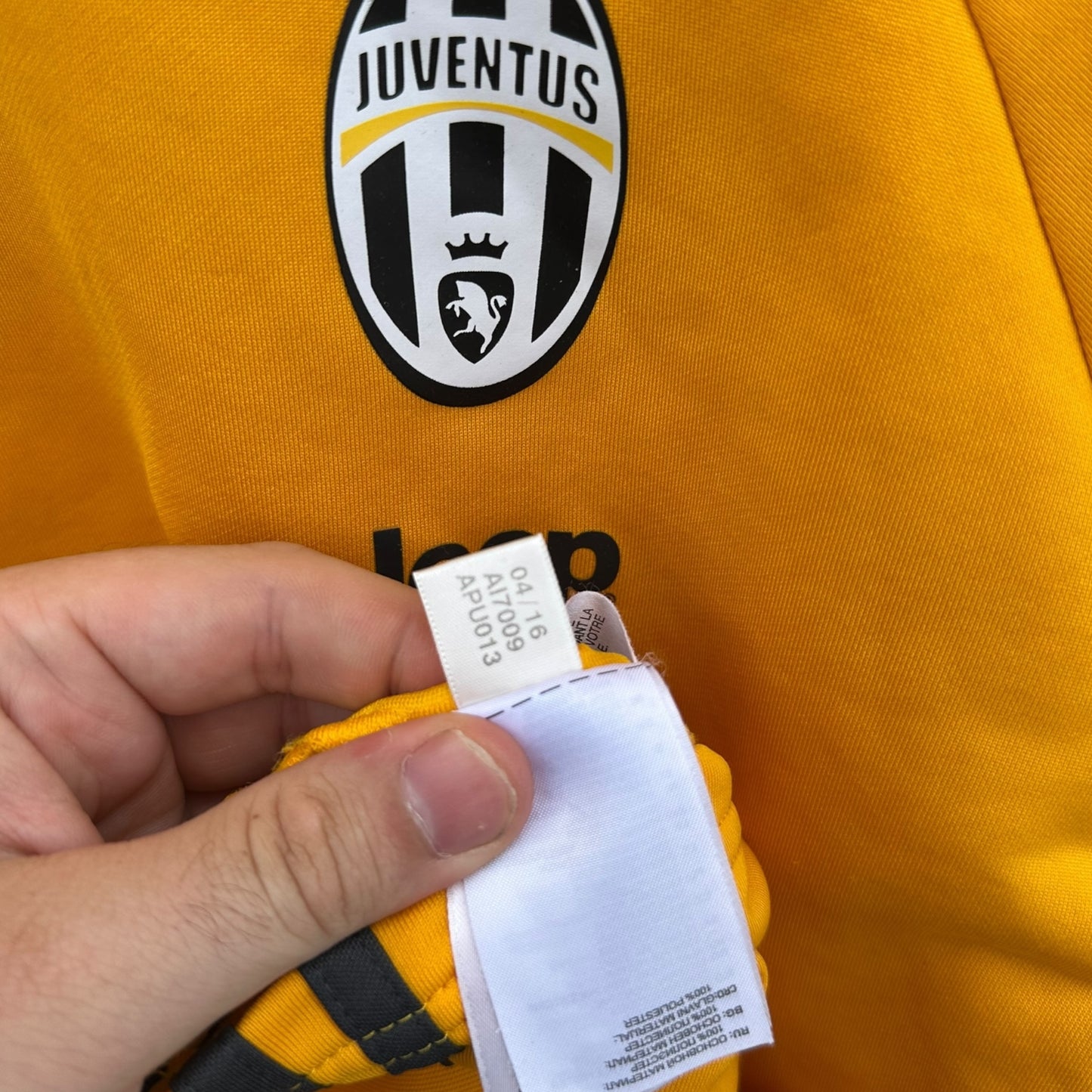 JUVENTUS ADIDAS 2016 YELLOW LONG SLEEVE TRAINING TOP