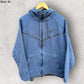 NIKE TECH FLEECE HOODED JACKET OBSIDIAN HEATHER & BLACK
