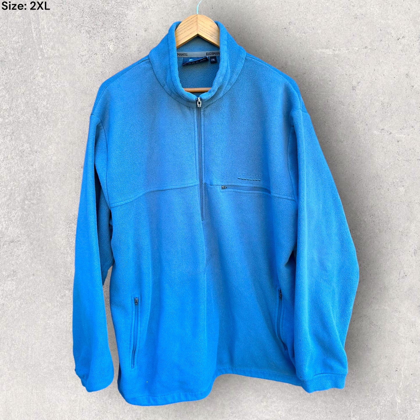 KATHMANDU ALTICA VINTAGE BLUE FLEECE HALF ZIP JUMPER