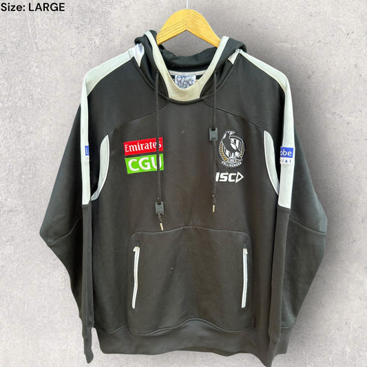 COLLINGWOOD MAGPIES ISC PULLOVER BLACK AFL JUMPER
