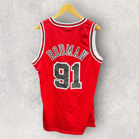 DENNIS RODMAN CHICAGO BULLS ADIDAS NBA JERSEY