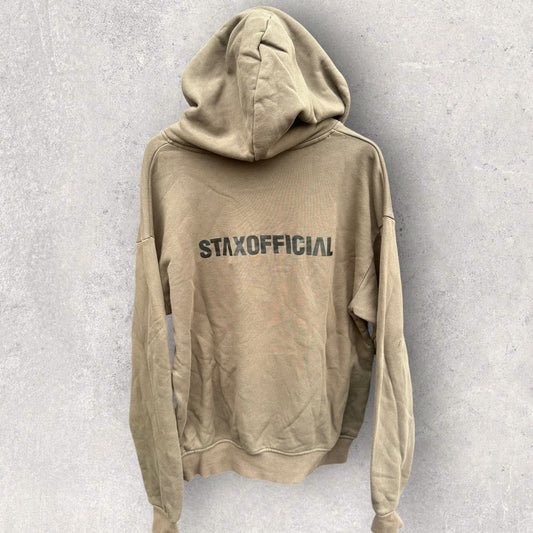 STAX OFFICIAL BROWN HOODED OVERSIZED JUMPER