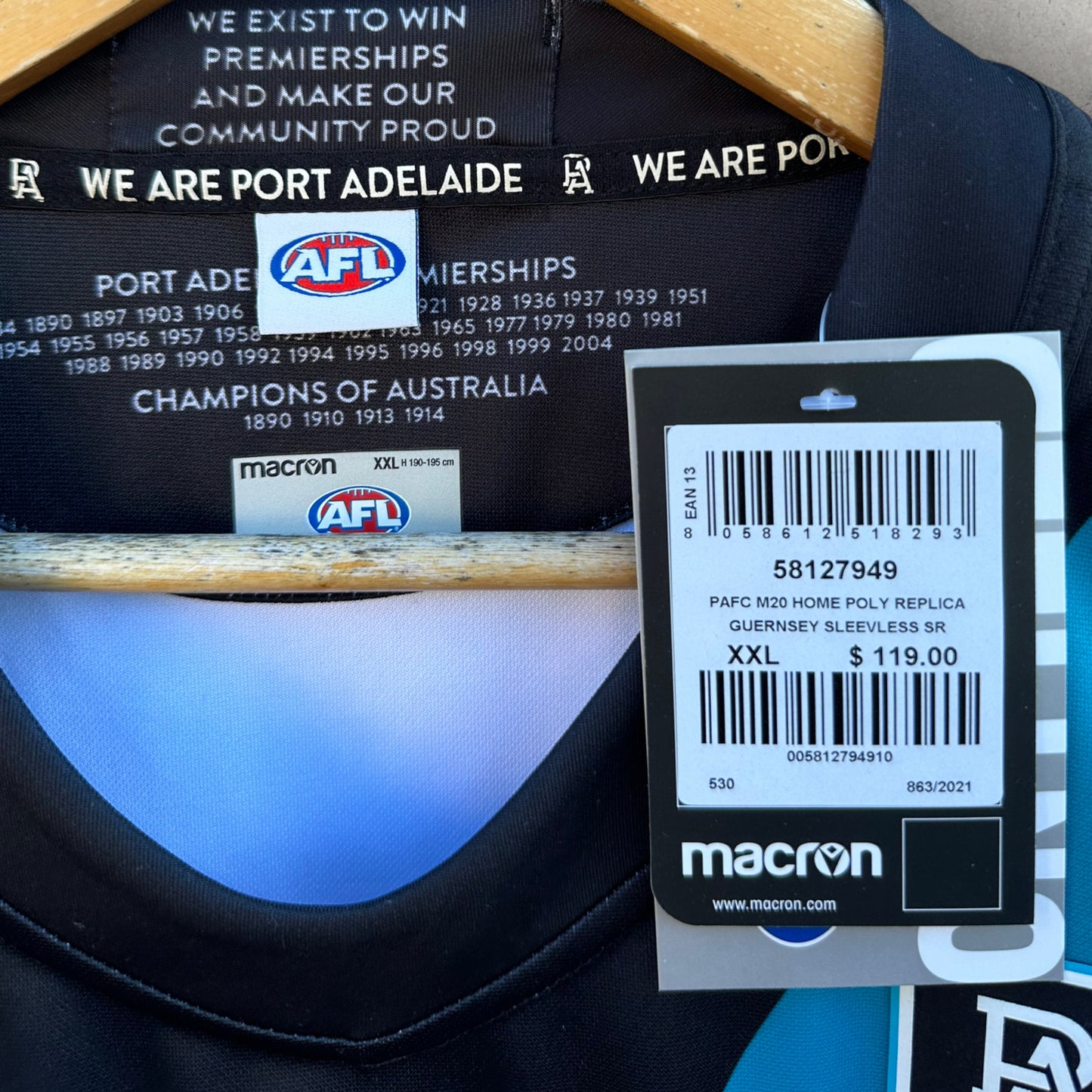 PORT ADELAIDE POWER 2020 HOME GUERNSEY BRAND NEW WITH TAGS