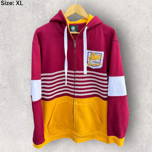 BRISBANE BRONCOS FULL ZIP HERITAGE HOODED JUMPER