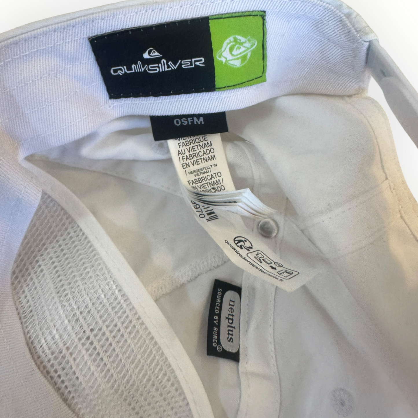 Quiksilver 5 Panel White Snap Back Hat