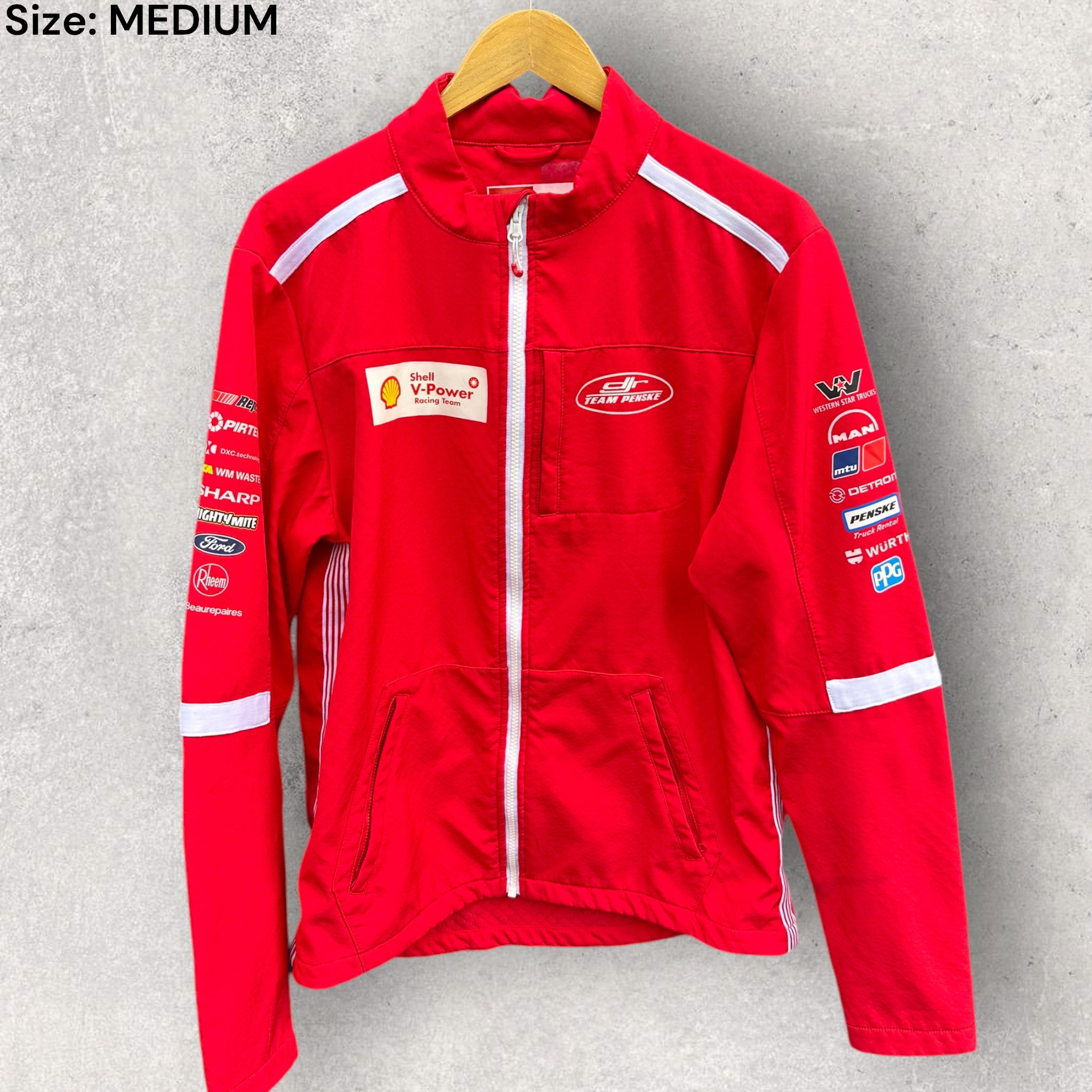 SHELL V-POWER X TEAM PENSKE FULL ZIP RED JACKET – THRILLOFTHETHRIFT
