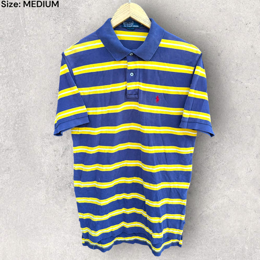 RALPH LAUREN POLO BLUE & YELLOW SHORT SLEEVE POLO SHIRT