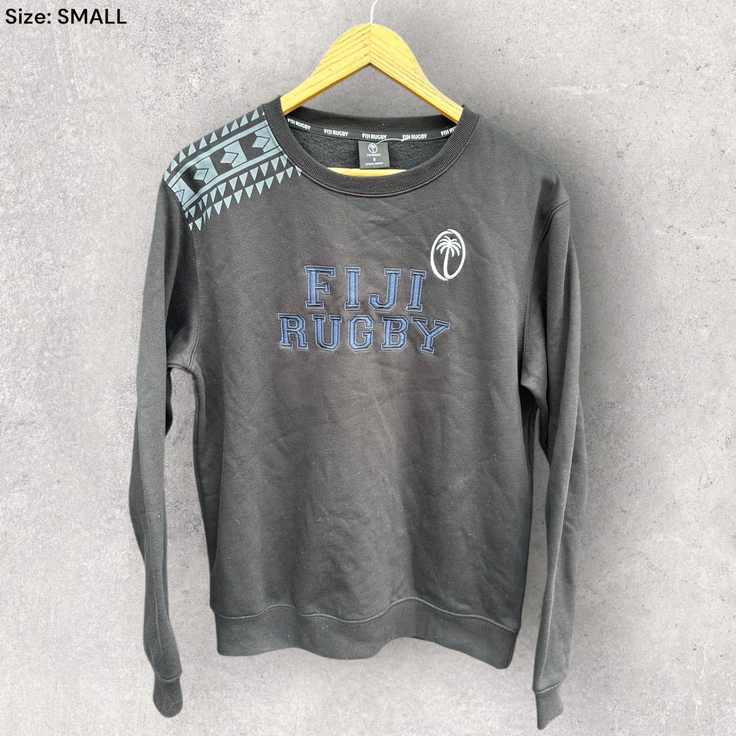 FIJI RUGBY PULLOVER BLACK JUMPER